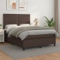vidaXL Cama box spring con colchón cuero sintético marrón 140x200cm vidaXL Cama box spring con colchón cuero sintético marrón 140x200cm