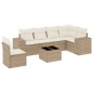 vidaXL Set sofás de jardín 7 piezas y cojines ratán sintético beige