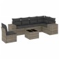 vidaXL Set de sofás de jardín 7 piezas con cojines ratán PE gris vidaXL Set de sofás de jardín 7 piezas con cojines ratán PE gris