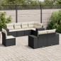 vidaXL Set de sofás de jardín 8 piezas y cojines ratán sintético negro vidaXL Set de sofás de jardín 8 piezas y cojines ratán sintético negro