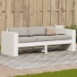 vidaXL Sofá de jardín 3 plazas madera maciza pino blanco 189x60x62 cm vidaXL Sofá de jardín 3 plazas madera maciza pino blanco 189x60x62 cm
