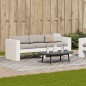 vidaXL Sofá de jardín 3 plazas madera maciza pino blanco 189x60x62 cm vidaXL Sofá de jardín 3 plazas madera maciza pino blanco 189x60x62 cm
