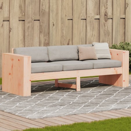 vidaXL Sofá de jardín de 3 plazas madera maciza Douglas 189x60x62 cm