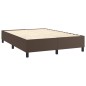 vidaXL Cama box spring con colchón cuero sintético marrón 140x200cm vidaXL Cama box spring con colchón cuero sintético marrón 140x200cm