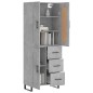 vidaXL Aparador alto madera contrachapada gris hormigón 69,5x34x180 cm vidaXL Aparador alto madera contrachapada gris hormigón 69,5x34x180 cm