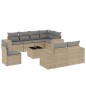 vidaXL Set de sofás de jardín 9 pzas con cojines ratán sintético beige vidaXL Set de sofás de jardín 9 pzas con cojines ratán sintético beige