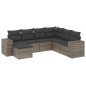 vidaXL Set de sofás de jardín 7 piezas con cojines ratán PE gris vidaXL Set de sofás de jardín 7 piezas con cojines ratán PE gris
