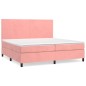 vidaXL Cama box spring con colchón terciopelo rosa 200x200 cm vidaXL Cama box spring con colchón terciopelo rosa 200x200 cm