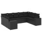 vidaXL Set de sofás de jardín 8 piezas y cojines ratán sintético negro vidaXL Set de sofás de jardín 8 piezas y cojines ratán sintético negro