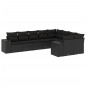 vidaXL Set de sofás de jardín 8 piezas y cojines ratán sintético negro vidaXL Set de sofás de jardín 8 piezas y cojines ratán sintético negro