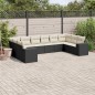 vidaXL Set de sofás de jardín 10 pzas cojines ratán sintético negro vidaXL Set de sofás de jardín 10 pzas cojines ratán sintético negro