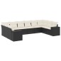 vidaXL Set de sofás de jardín 10 pzas cojines ratán sintético negro vidaXL Set de sofás de jardín 10 pzas cojines ratán sintético negro