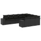 vidaXL Set de sofás de jardín 10 pzas cojines ratán sintético negro vidaXL Set de sofás de jardín 10 pzas cojines ratán sintético negro