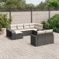 vidaXL Set de sofás de jardín 10 pzas cojines ratán sintético negro