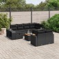 vidaXL Set de sofás de jardín 11 pzas y cojines ratán sintético negro