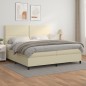 vidaXL Cama box spring con colchón cuero sintético crema 200x200 cm vidaXL Cama box spring con colchón cuero sintético crema 200x200 cm