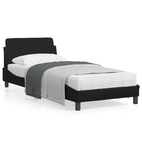 vidaXL Estructura de cama con cabecero cuero sintético negro 80x200 cm
