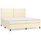 vidaXL Cama box spring con colchón cuero sintético crema 200x200 cm vidaXL Cama box spring con colchón cuero sintético crema 200x200 cm