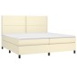 vidaXL Cama box spring con colchón cuero sintético crema 200x200 cm vidaXL Cama box spring con colchón cuero sintético crema 200x200 cm