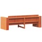 vidaXL Sofá de jardín 3 plazas madera de pino marrón cera 189x60x62 cm