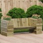 vidaXL Banco con jardineras madera de pino impregnada 167,5x60x65 cm vidaXL Banco con jardineras madera de pino impregnada 167,5x60x65 cm