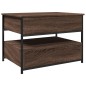 vidaXL Mesa de centro madera ingeniería metal marrón roble 70x50x50 cm vidaXL Mesa de centro madera ingeniería metal marrón roble 70x50x50 cm