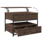 vidaXL Mesa de centro madera ingeniería metal marrón roble 70x50x50 cm vidaXL Mesa de centro madera ingeniería metal marrón roble 70x50x50 cm