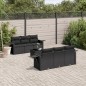 vidaXL Set de comedor de jardín 7 pzas y cojines ratán sintético negro vidaXL Set de comedor de jardín 7 pzas y cojines ratán sintético negro