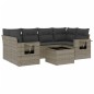 vidaXL Set de sofás de jardín 7 piezas con cojines ratán PE gris vidaXL Set de sofás de jardín 7 piezas con cojines ratán PE gris