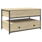 vidaXL Mesa de centro madera ingeniería metal roble Sonoma 85x50x50 cm