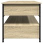 vidaXL Mesa de centro madera ingeniería metal roble Sonoma 85x50x50 cm