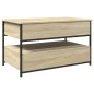 vidaXL Mesa de centro madera ingeniería metal roble Sonoma 85x50x50 cm