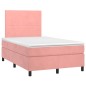 vidaXL Cama box spring con colchón terciopelo rosa 120x200 cm vidaXL Cama box spring con colchón terciopelo rosa 120x200 cm