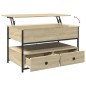 vidaXL Mesa de centro madera ingeniería metal roble Sonoma 85x50x50 cm