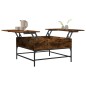 vidaXL Mesa de centro madera ingeniería y metal roble humo 80x80x45 cm vidaXL Mesa de centro madera ingeniería y metal roble humo 80x80x45 cm
