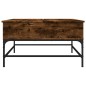 vidaXL Mesa de centro madera ingeniería y metal roble humo 80x80x45 cm vidaXL Mesa de centro madera ingeniería y metal roble humo 80x80x45 cm