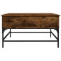 vidaXL Mesa de centro madera ingeniería y metal roble humo 80x80x45 cm vidaXL Mesa de centro madera ingeniería y metal roble humo 80x80x45 cm