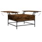 vidaXL Mesa de centro madera ingeniería y metal roble humo 80x80x45 cm vidaXL Mesa de centro madera ingeniería y metal roble humo 80x80x45 cm
