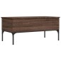 vidaXL Mesa de centro madera ingeniería metal roble marrón 100x50x45cm vidaXL Mesa de centro madera ingeniería metal roble marrón 100x50x45cm