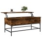 vidaXL Mesa de centro madera ingeniería metal roble humo 100x50x45 cm vidaXL Mesa de centro madera ingeniería metal roble humo 100x50x45 cm