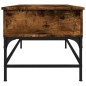vidaXL Mesa de centro madera ingeniería metal roble humo 100x50x45 cm vidaXL Mesa de centro madera ingeniería metal roble humo 100x50x45 cm