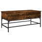 vidaXL Mesa de centro madera ingeniería metal roble humo 100x50x45 cm vidaXL Mesa de centro madera ingeniería metal roble humo 100x50x45 cm