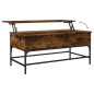 vidaXL Mesa de centro madera ingeniería metal roble humo 100x50x45 cm vidaXL Mesa de centro madera ingeniería metal roble humo 100x50x45 cm