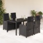 vidaXL Set de muebles jardín 5 pzas con cojines ratán sintético negro