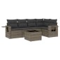 vidaXL Set de muebles de jardín 6 pzas y cojines ratán sintético gris vidaXL Set de muebles de jardín 6 pzas y cojines ratán sintético gris
