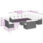 vidaXL Set sofás de jardín 14 pzas con cojines ratán sintético negro vidaXL Set sofás de jardín 14 pzas con cojines ratán sintético negro
