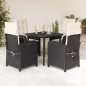 vidaXL Set de muebles jardín 5 pzas con cojines ratán sintético negro vidaXL Set de muebles jardín 5 pzas con cojines ratán sintético negro