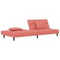 vidaXL Sofá cama de 2 plazas con dos almohadas terciopelo rosa vidaXL Sofá cama de 2 plazas con dos almohadas terciopelo rosa