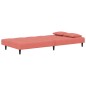 vidaXL Sofá cama de 2 plazas con dos almohadas terciopelo rosa vidaXL Sofá cama de 2 plazas con dos almohadas terciopelo rosa