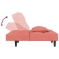 vidaXL Sofá cama de 2 plazas con dos almohadas terciopelo rosa vidaXL Sofá cama de 2 plazas con dos almohadas terciopelo rosa